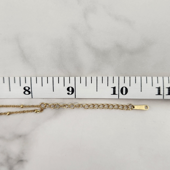 Gold Beach Starfish, Shell & Crystal Accent Charm Anklet Bracelet - Picture 10 of 10